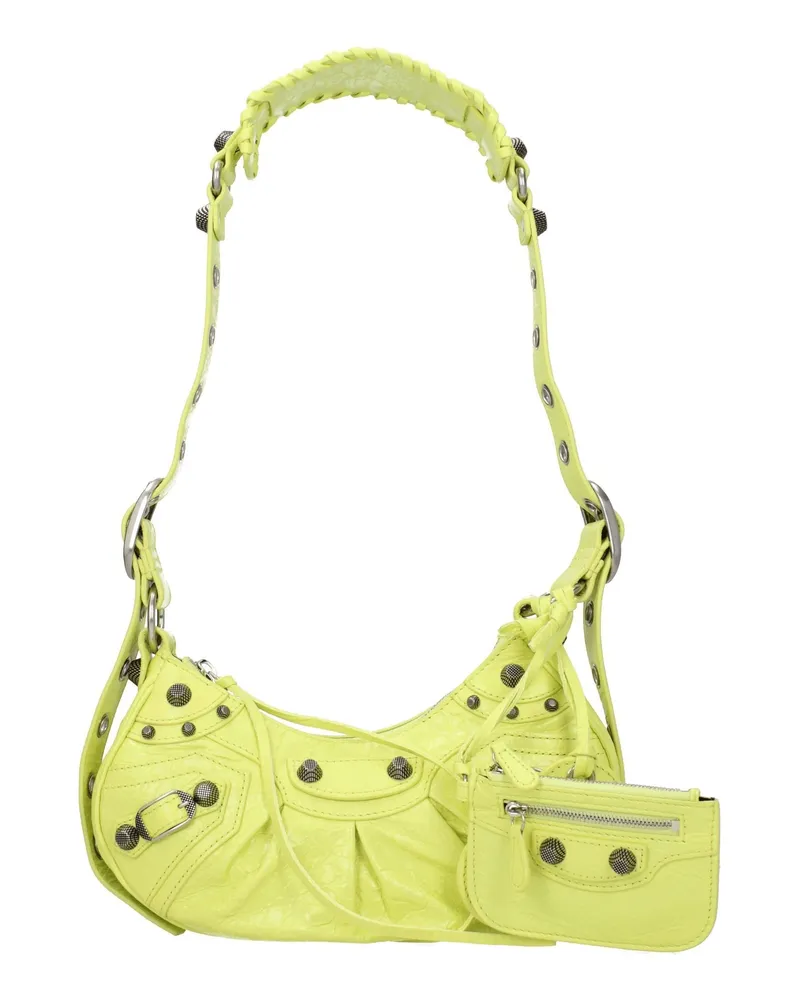 Balenciaga Le Cagole Umhängetasche Damens Grün/Limettenleder -