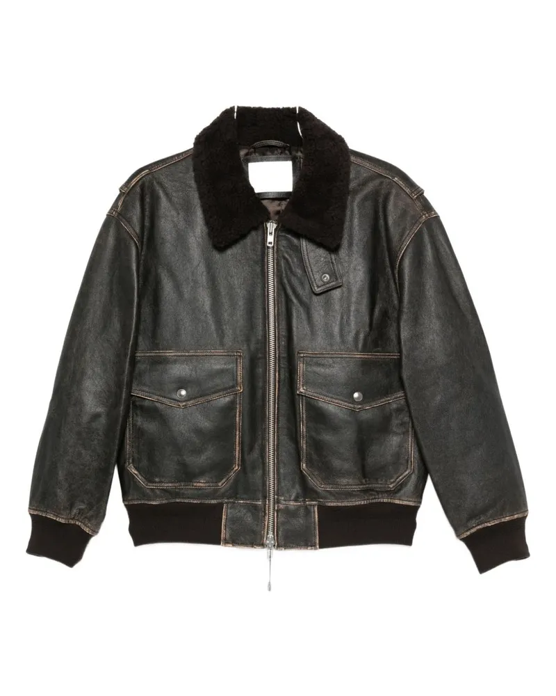Dunst Leder -Schearlingjacke Brown