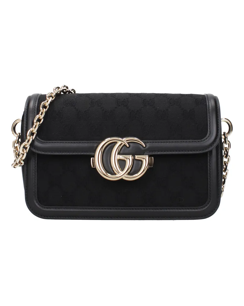 Gucci Damens Umhängetaschen aus schwarzem Stoff -