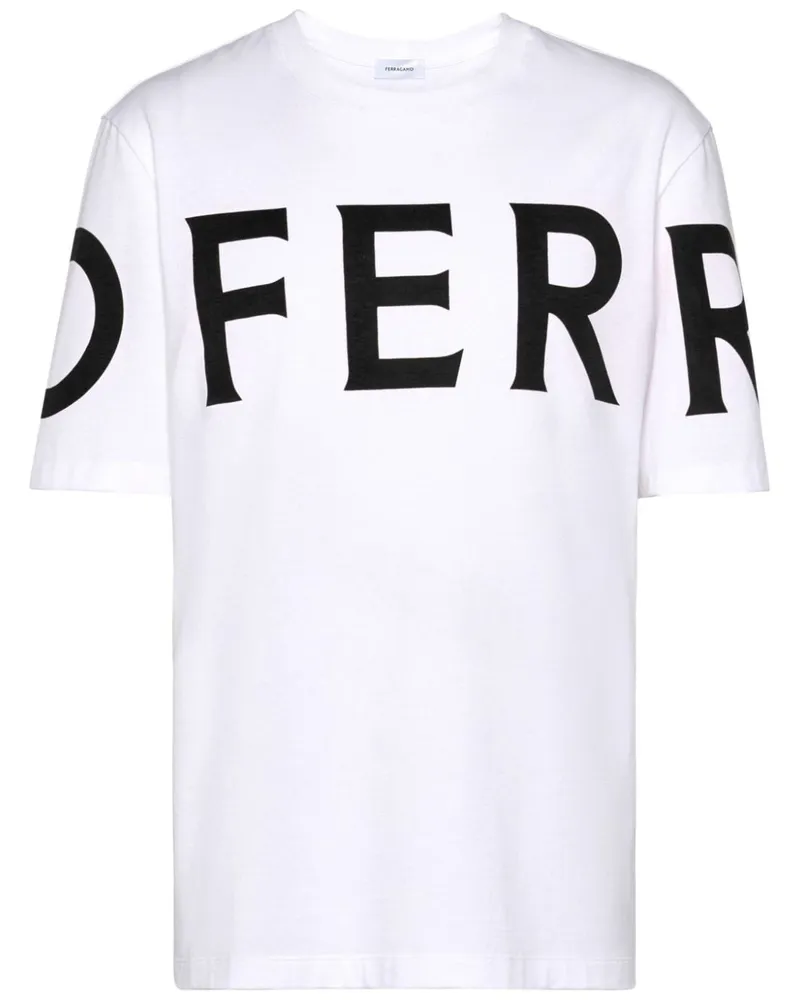 Ferragamo Logo Baumwoll -T -Shirt White