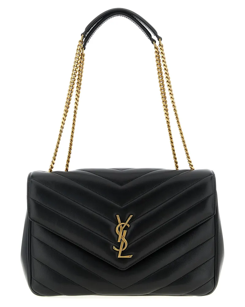 Saint Laurent Loulou' große Umhängetasche Black