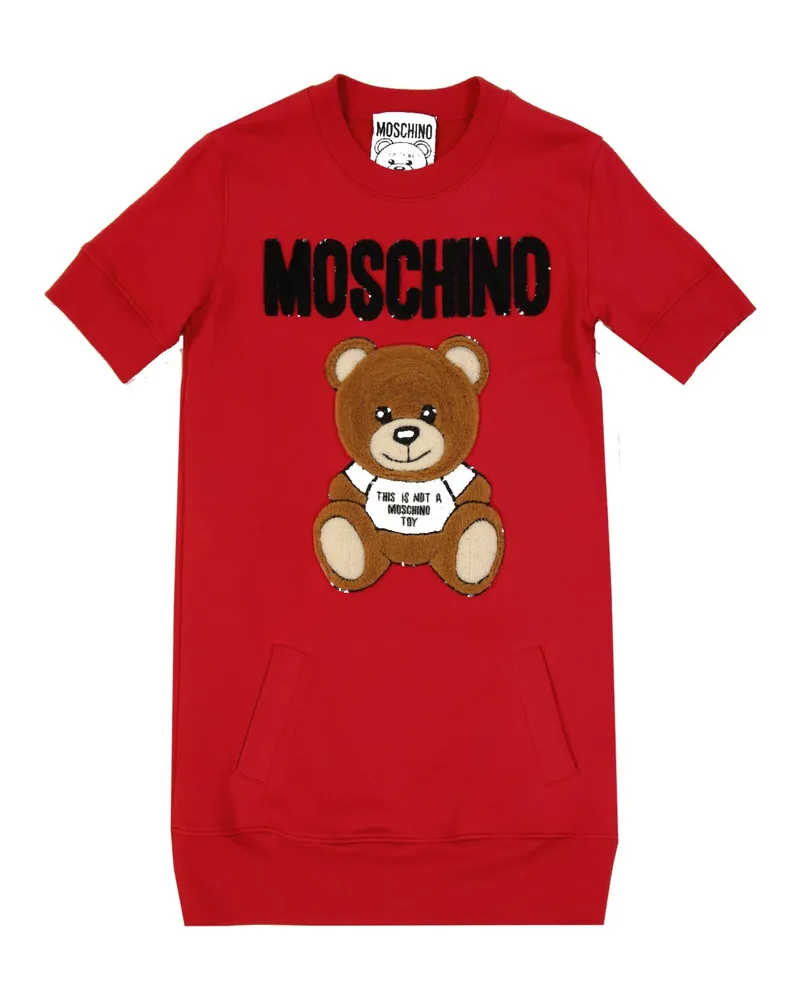 Moschino Couture Cotton Teddy Kleid Red
