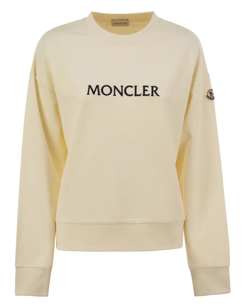Moncler Cotton Sweatshirt mit Logo White