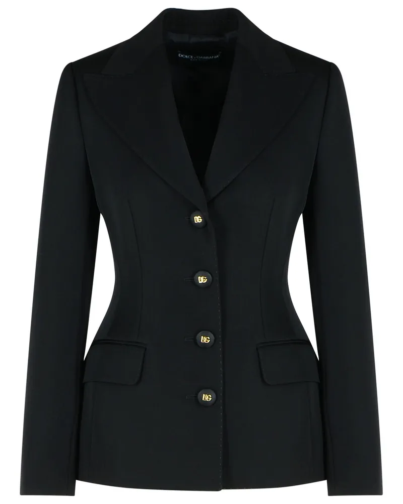 Dolce & Gabbana Black Virgin Woll Blazer Black