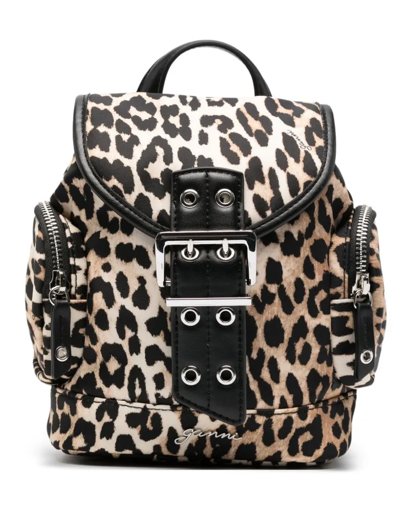 Ganni Bucky Nano Rucksack Brown