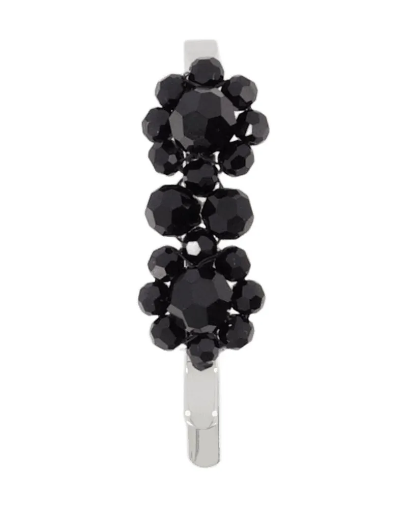 Simone Rocha Mini Blumenhaarclip  Crystal Black Schwarz