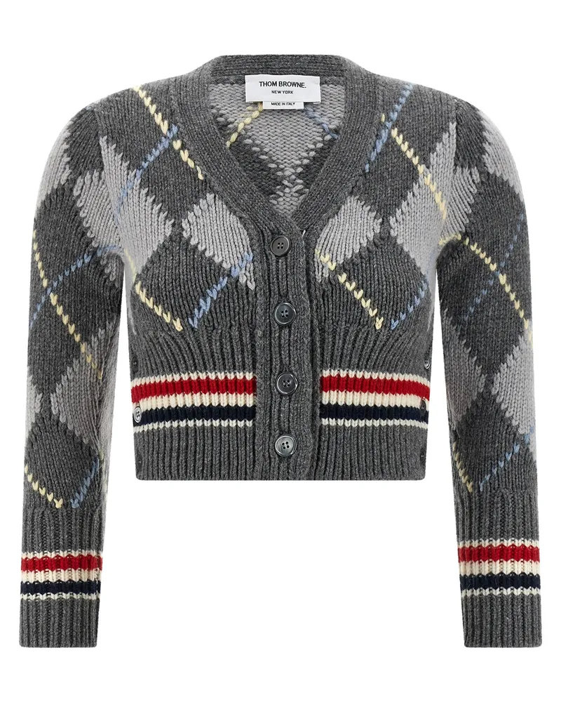 Thom Browne Strickjacke Argyle Gray