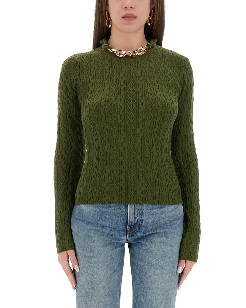 Paco Rabanne Wool Trikot Green