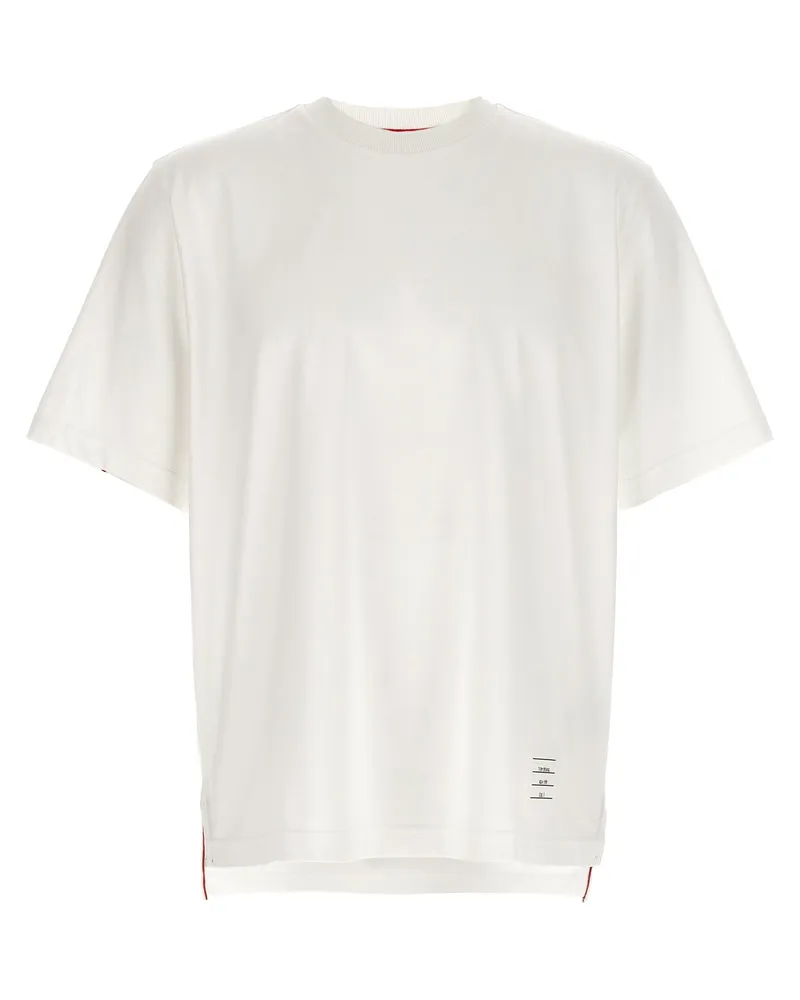 Thom Browne RWB -Strick -Trimm -T -Shirt White