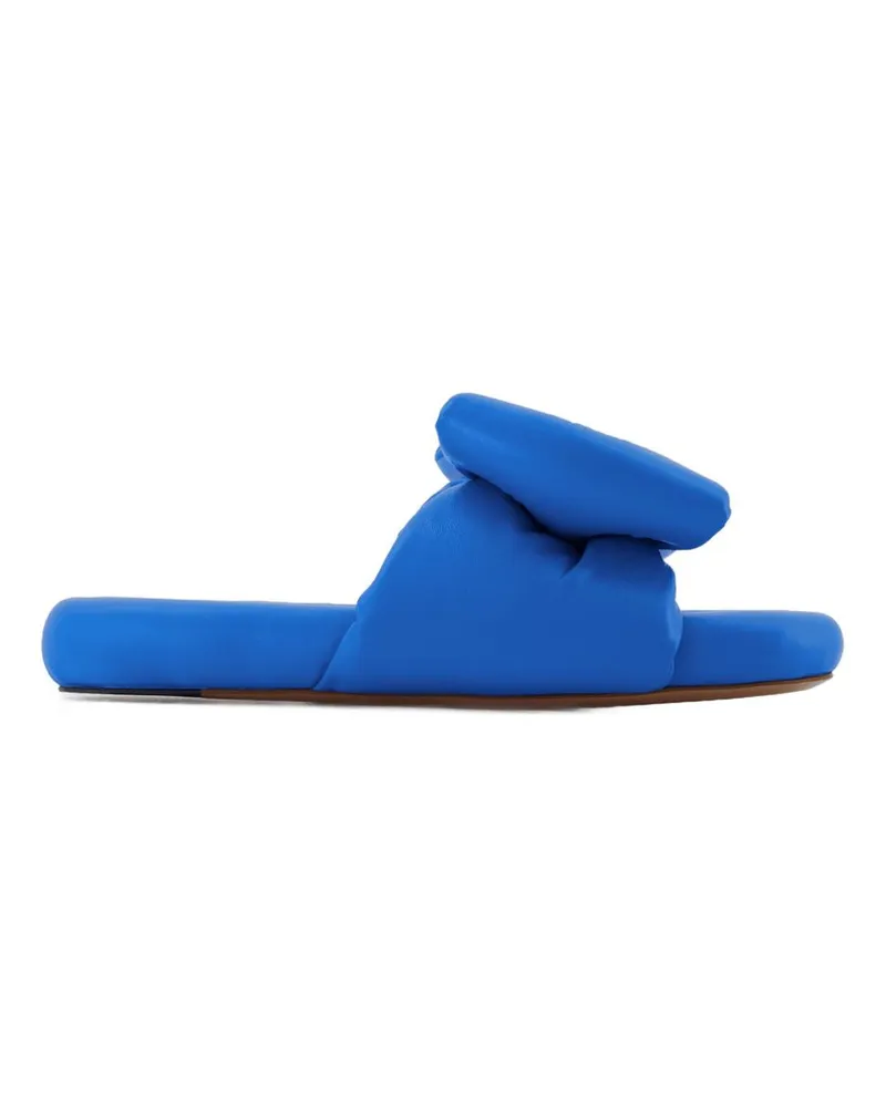 OFF-WHITE Bogen gepolsterte gleitet von weißem blauem Leder Blue