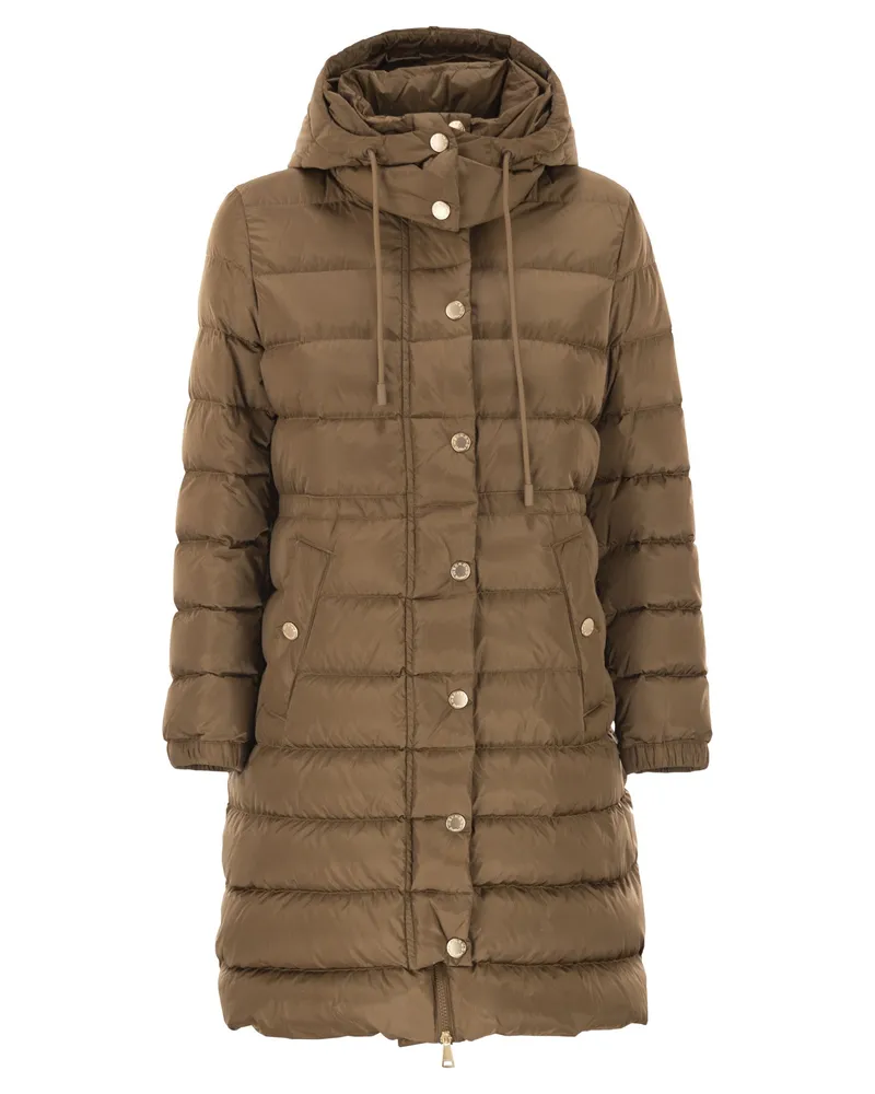 Weekend Max Mara Cerbero Slim Fit Daunenjacke aus wasserabweisendem Taft Hazelnut