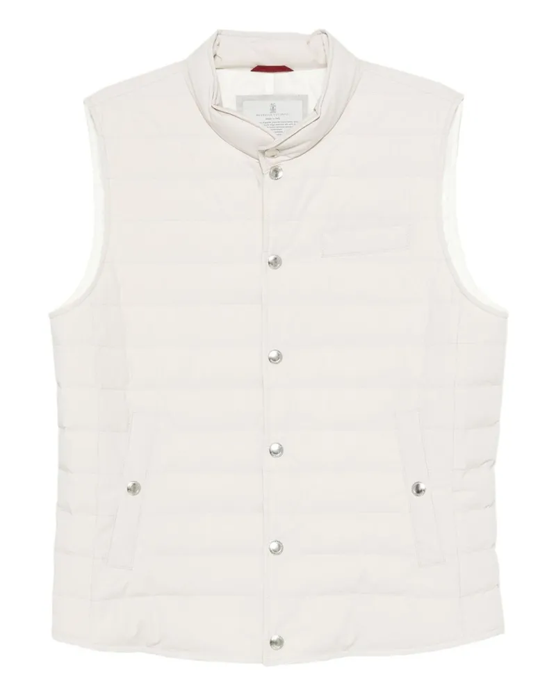Brunello Cucinelli Nylon Down Weste White