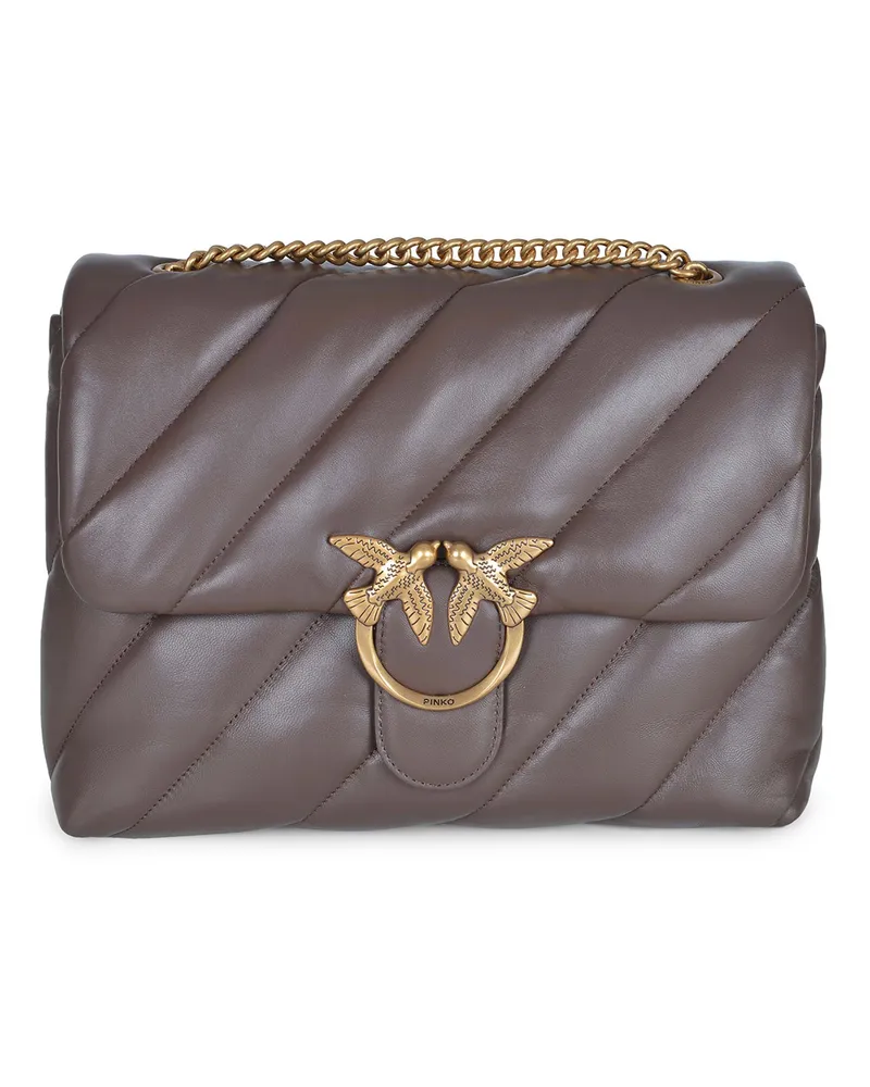 Pinko Big Love Puff" -Tasche aus Nappa -Leder Brown