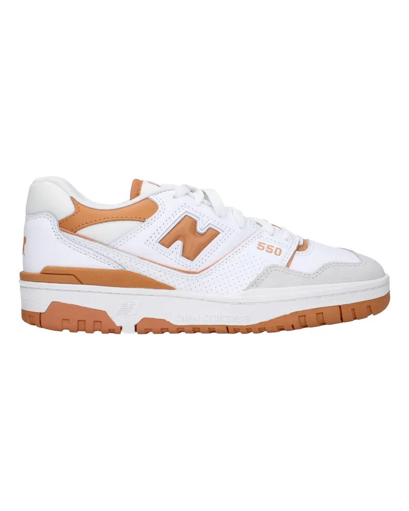 New Balance Sneakers 550 Herrens Leder Weiß/Hellbraun -