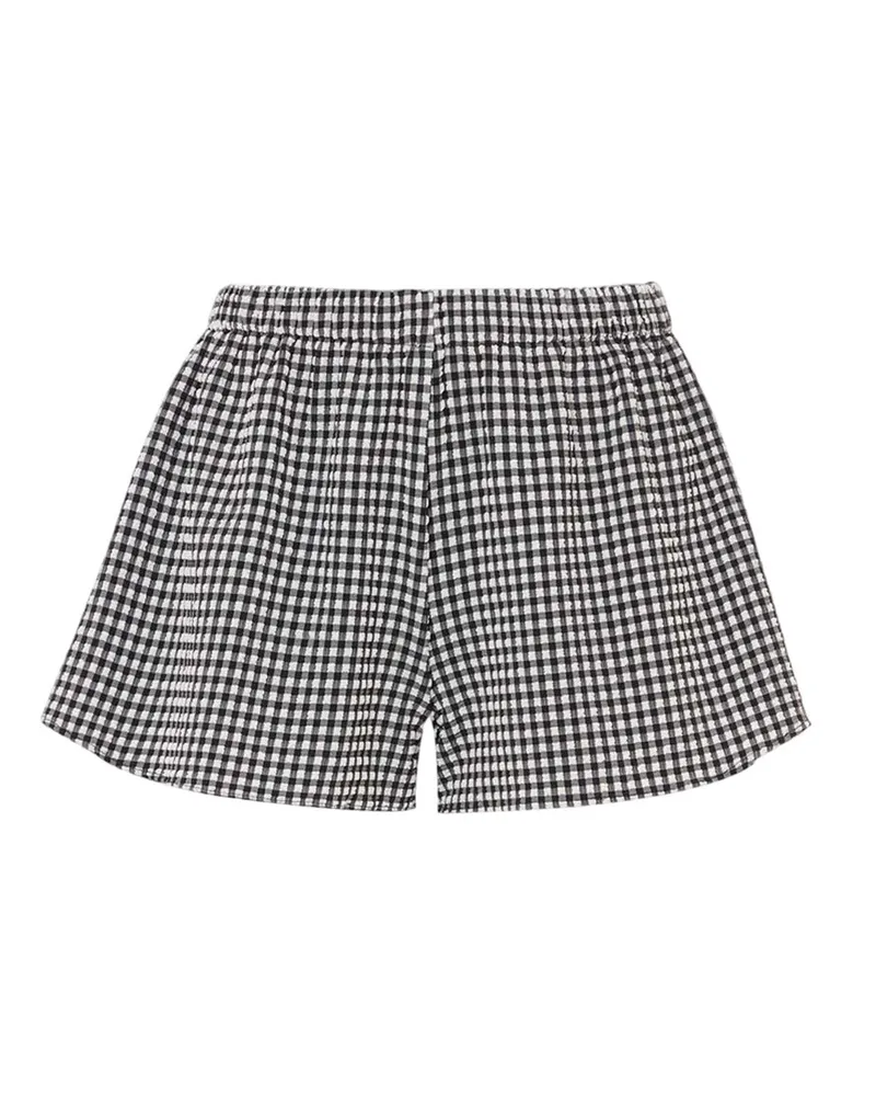 Hunza G schwarze Check -Seersucker -Shorts Black.gingham