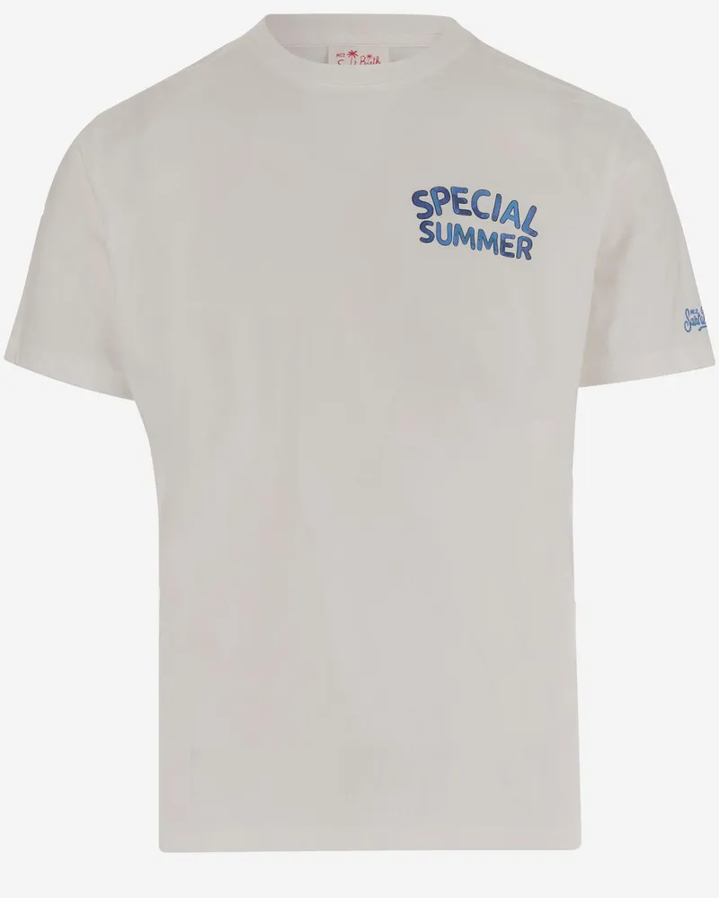 MC2 Saint Barth Cotton T -Shirt mit Logodruck White