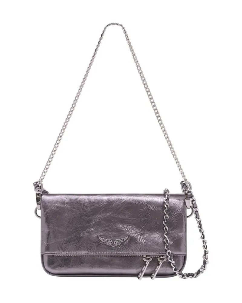 Zadig & Voltaire Rock Nano Umhängetasche  Leder Silber Silber