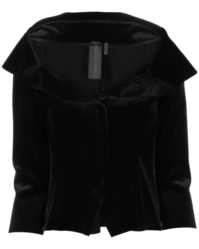 Norma Kamali Single Breasted Blazerjacke Black