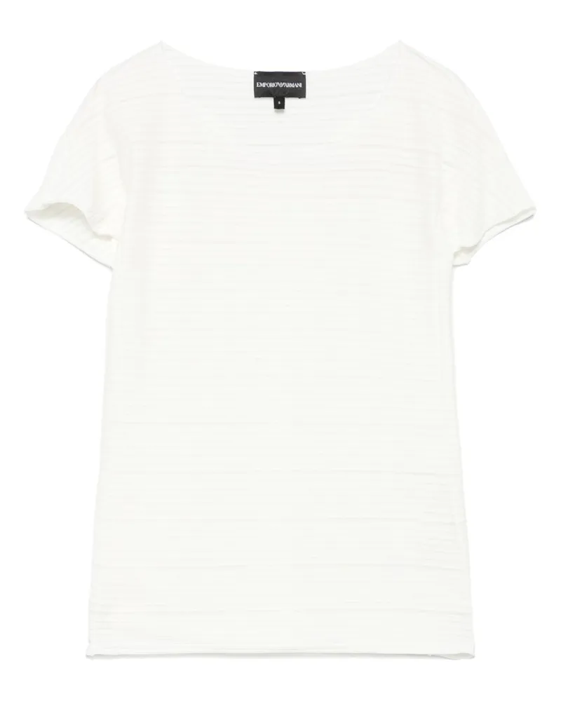 Emporio Armani gestreiftes T -Shirt White