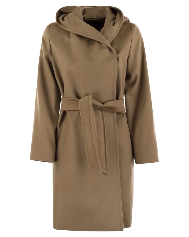 Max Mara Max Mara Studio Newmang Wollmantel mit Kapuze Camel