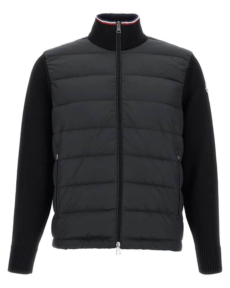 Moncler gepolsterte Strickjacke Black