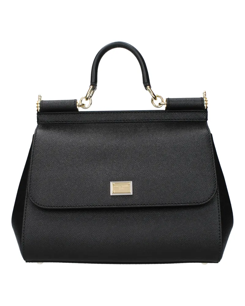 Dolce & Gabbana Dolce&Gabbana Damens Sicily Handtaschen aus schwarzem Leder -