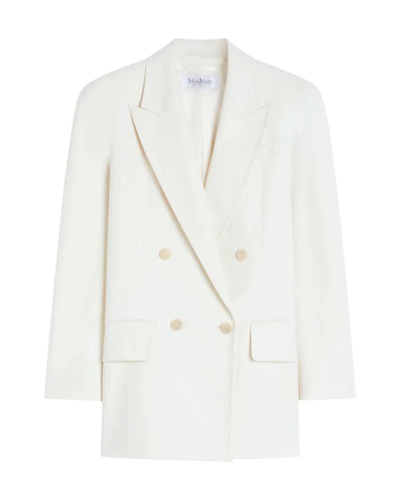 Max Mara Olimpia Jacke in Stretch Canvas Bianco