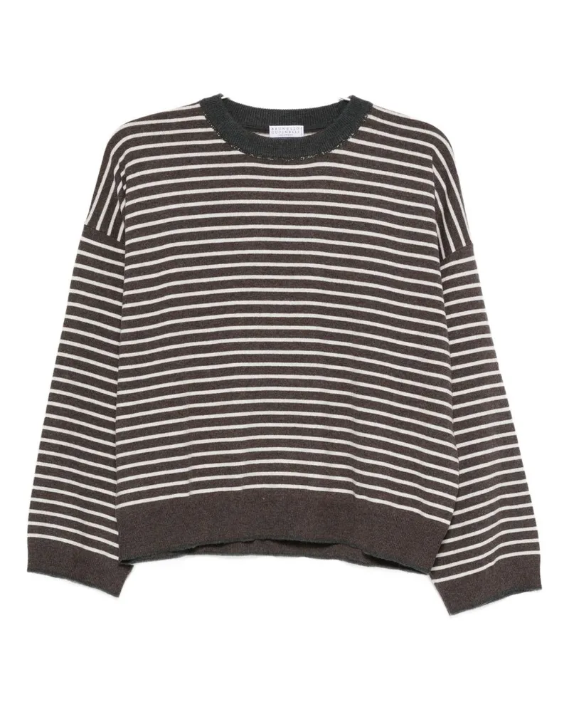 Brunello Cucinelli Wolle und Kaschmirpullover Brown