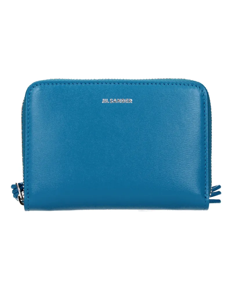 Jil Sander Damens Geldbörsen Blau/Laguna-Leder -