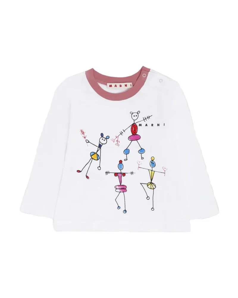 Marni T -Shirt mit stilisiertem Logo Multicolour