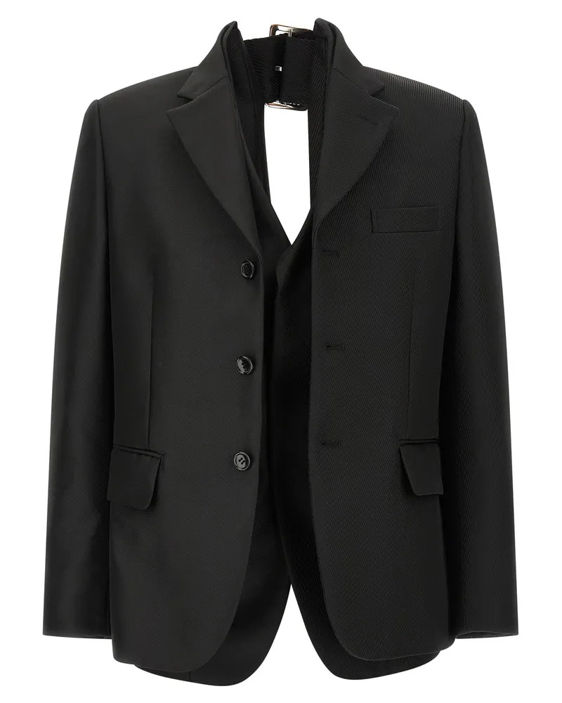 Comme des Garçons Doppelschicht -Effekt Blazer Black