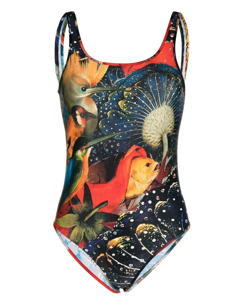 Alexander McQueen Alexander Mc Queen One -Stück Printed Trikot Badeanzug Multicolour