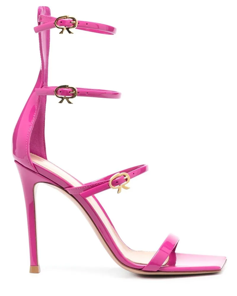 Gianvito Rossi Band Uptown Patent High Heel Sandalen Fuchsia
