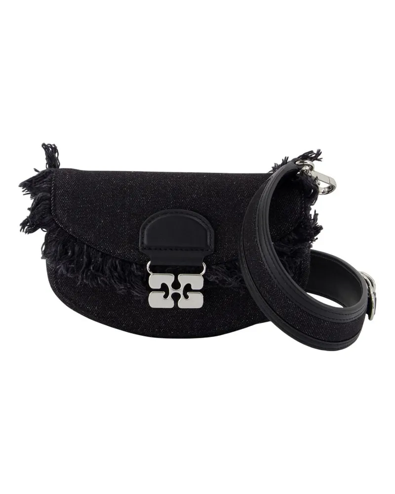Ganni Apo G Wallet auf Kette  Baumwollschwarz Schwarz