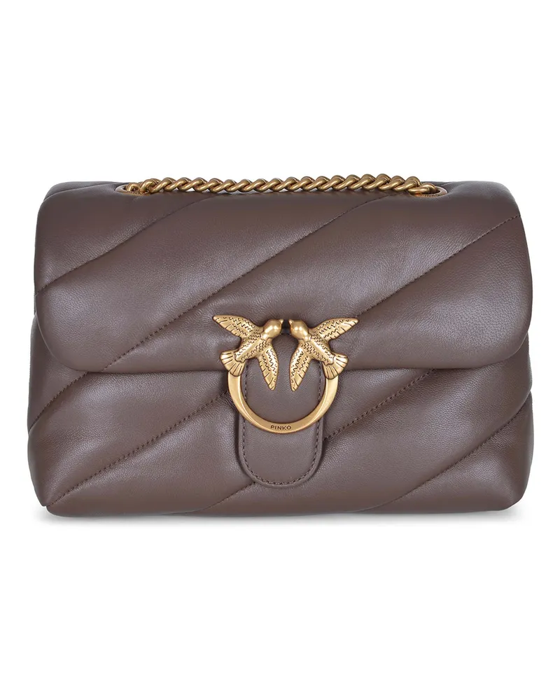 Pinko Love Classic Puff" -Tasche aus Nappa -Leder Brown