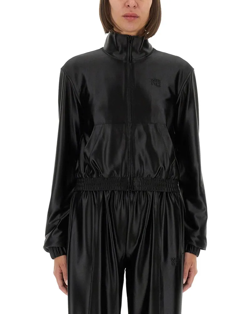 Alexander Wang Satin Faille Sweatshirt Black