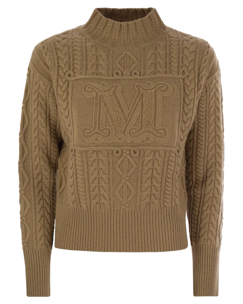 Max Mara Miranda Wolle und Kaschmirpullover Camel