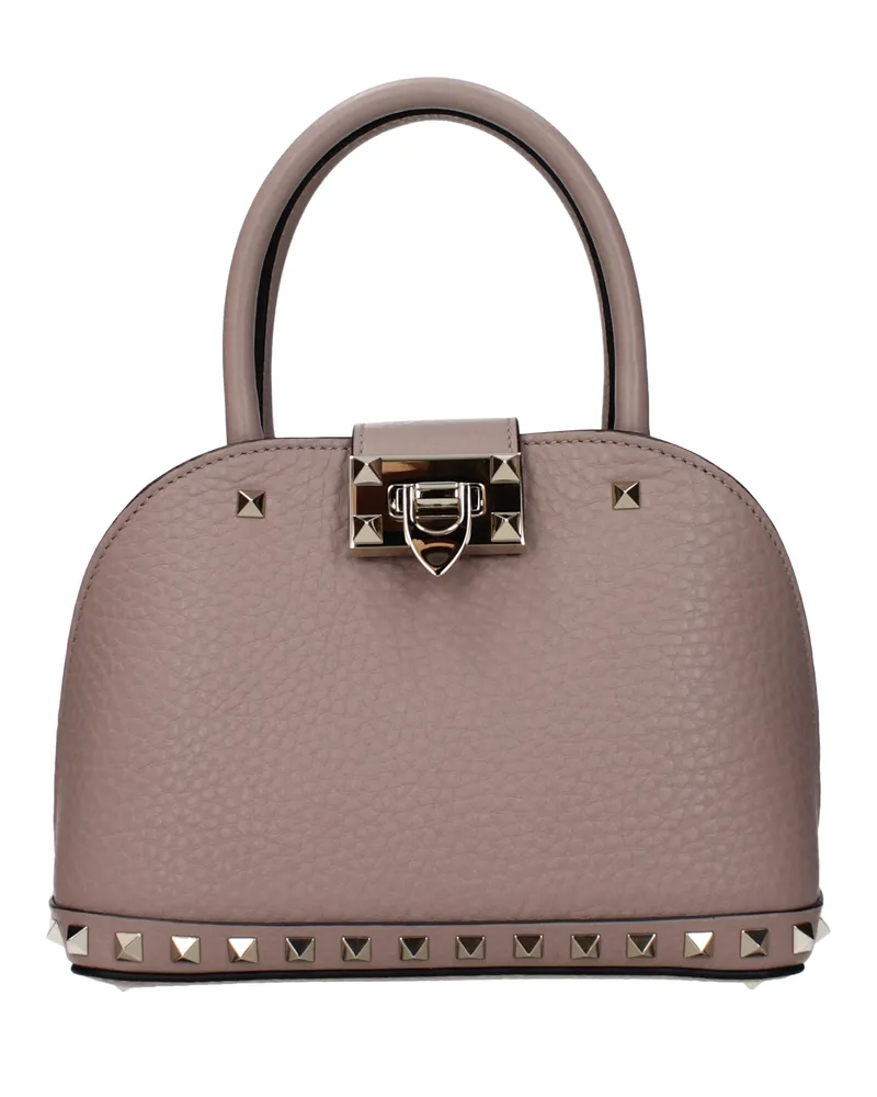 Valentino Garavani Damens Rockstud Handtaschen Rosa Leder/Puderrosa -