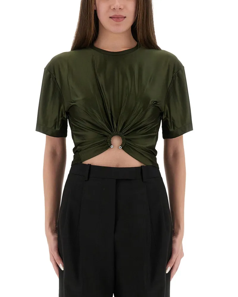 Paco Rabanne beschnittenes T -Shirt Green