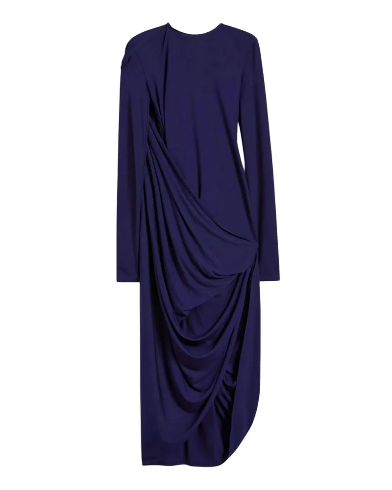 SPORTMAX Asymmetrisches drapiertes Kleid Runway Dark Purple Viola