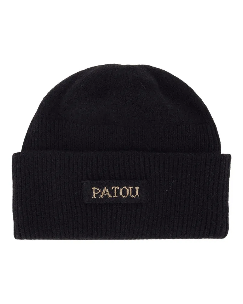 Patou Mütze  Wolle schwarz Schwarz