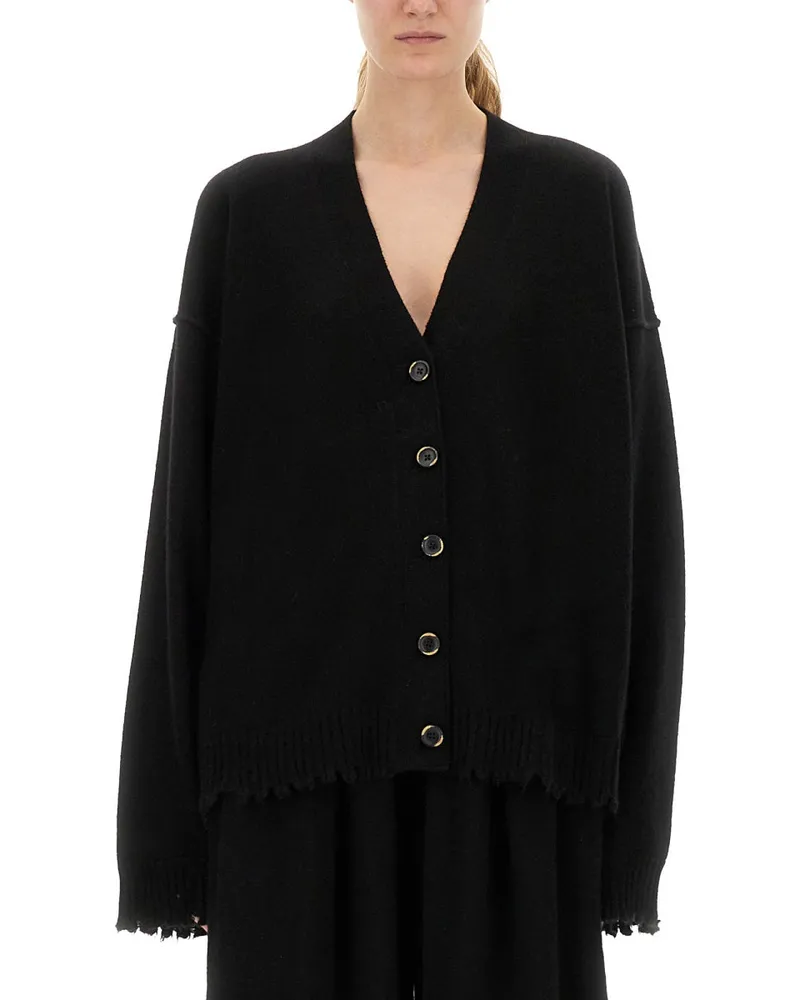 Uma Wang Cashmere Cardigan mit Tasten Black