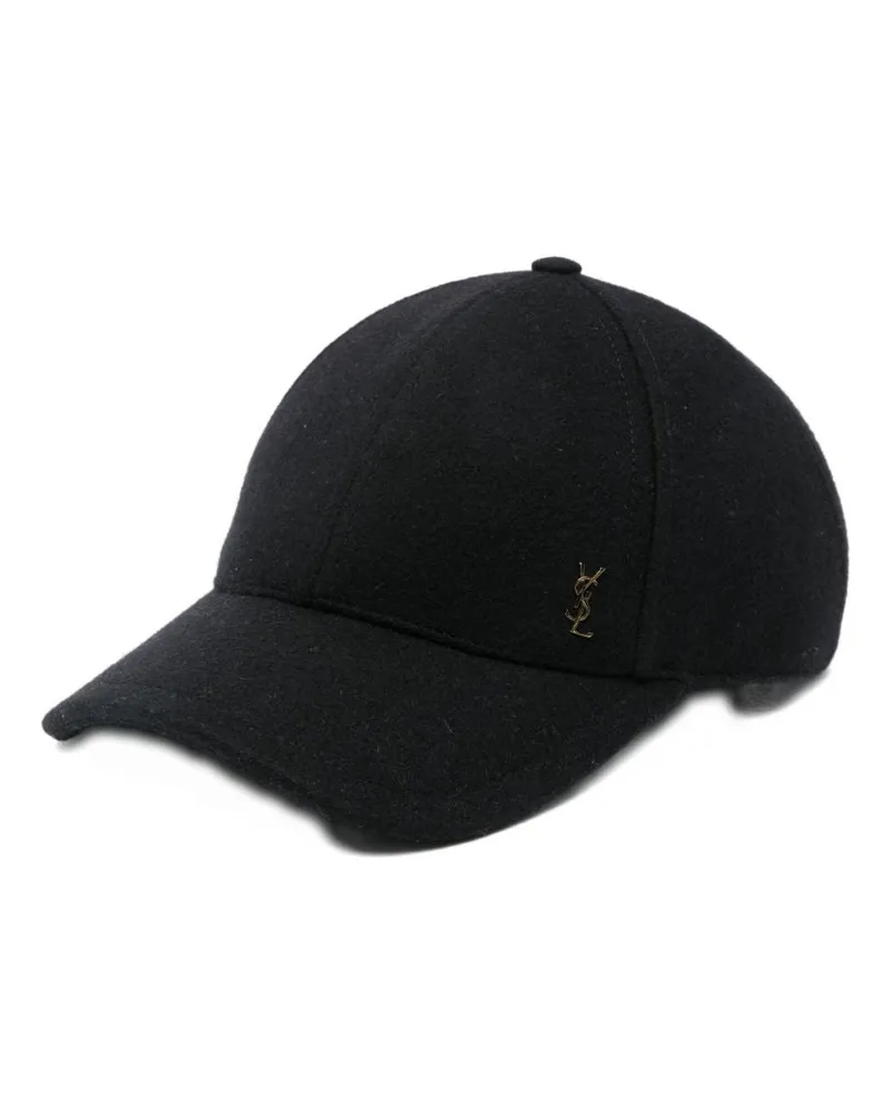 Saint Laurent fühlte Baseballkappe Black