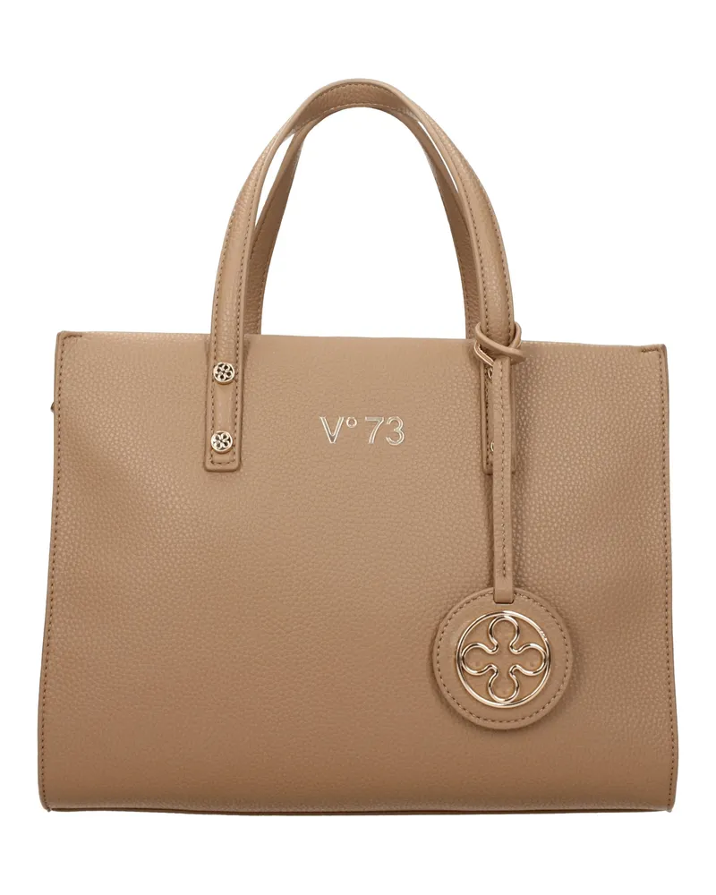 V°73 Damens Handtaschen Öko-Leder Beige/Natur -