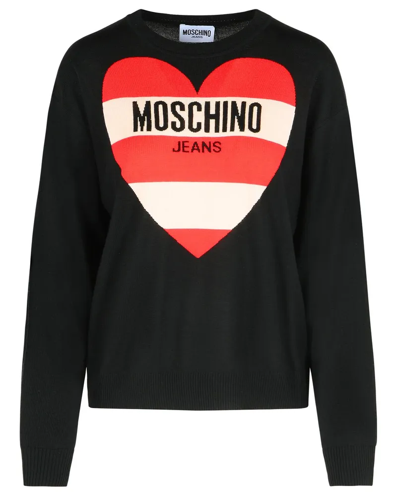 Moschino Black Virgin Wollpullover Black