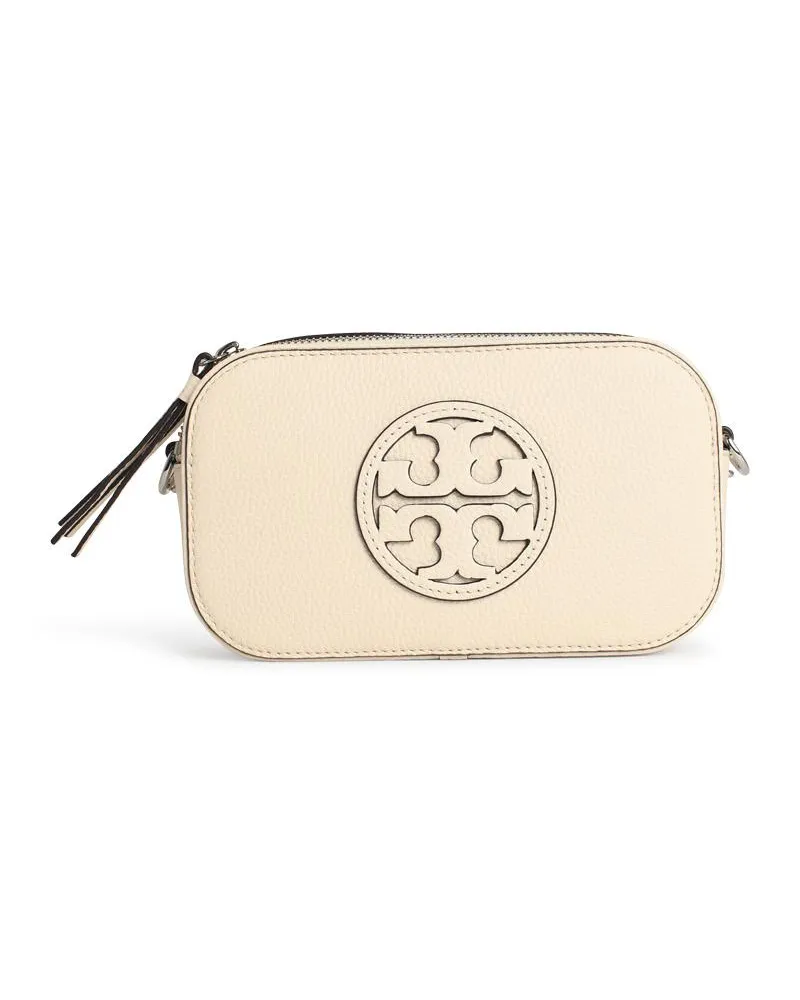 Tory Burch Miller' Elfenbein Lear Mini Crossbody Tasche Ivory