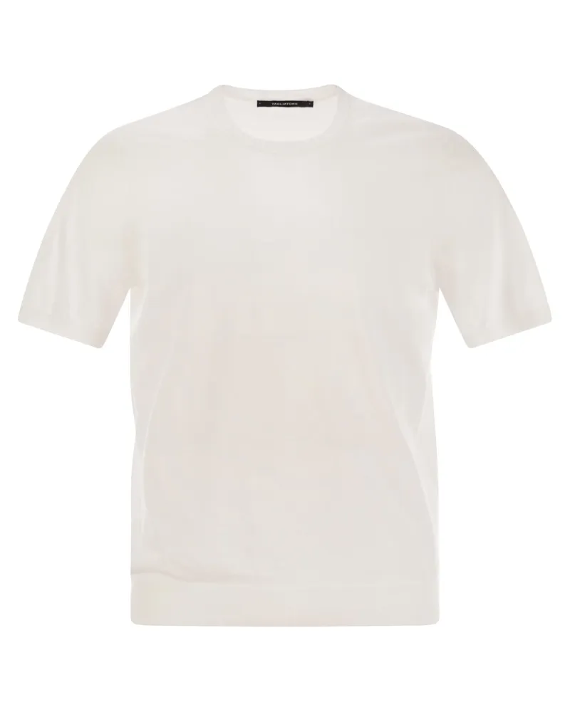 Tagliatore Basic kurzärmeligte Baumwoll -T -Shirt White