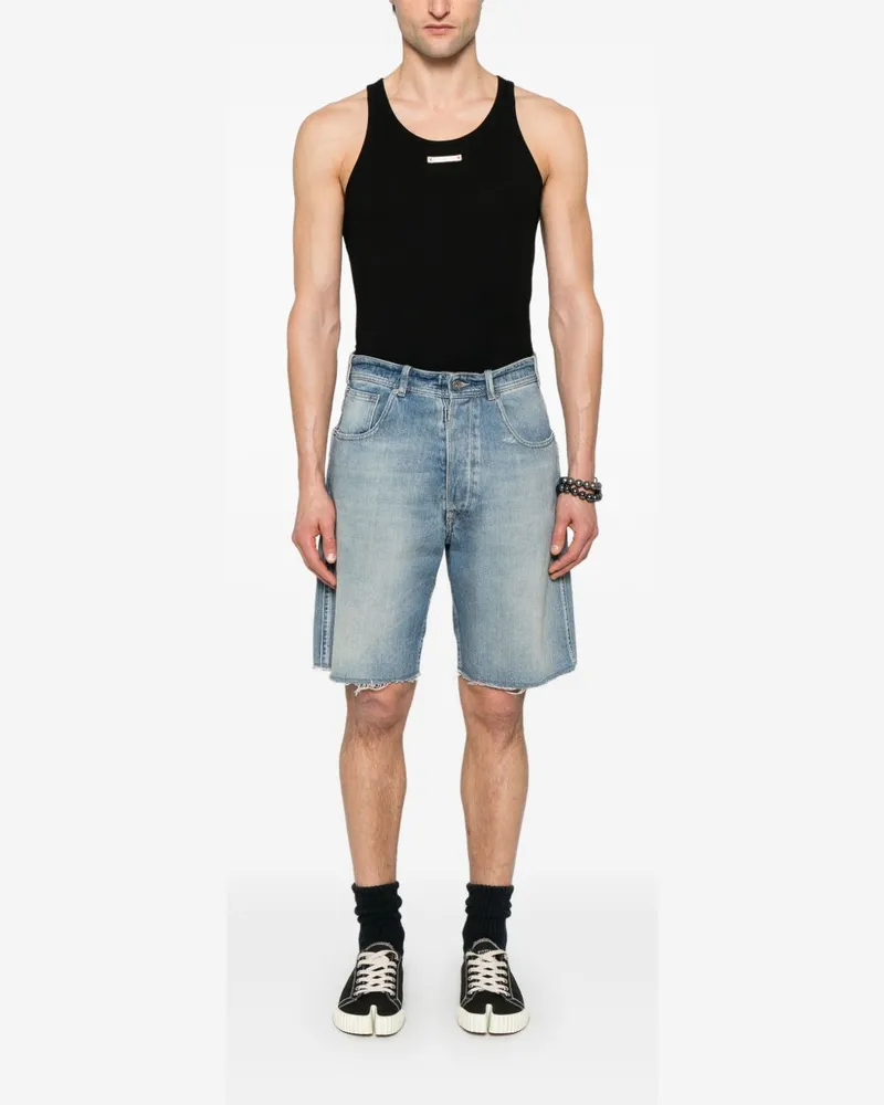 Maison Margiela Logo Baumwollmischung Tank Top Black