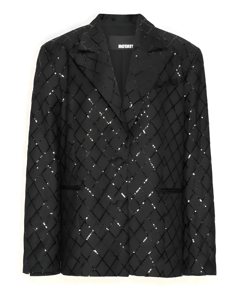 ROTATE Birger Christensen Blazer übergroße Con Paillettes drehen Black
