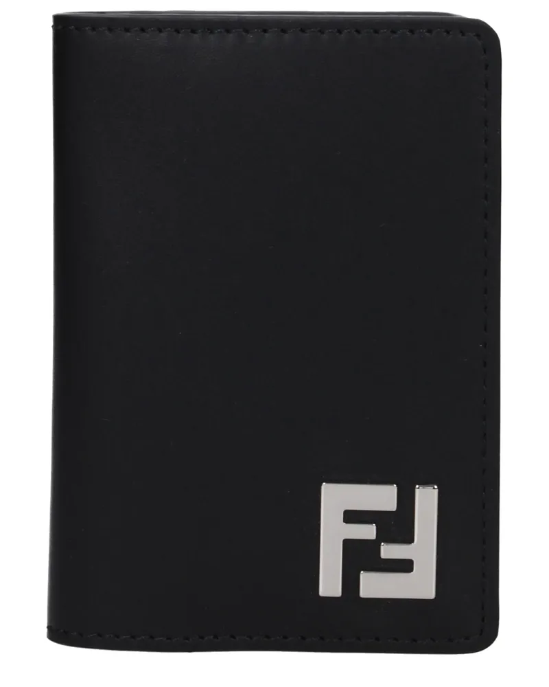 Fendi Herrens Dokumentenhalter aus Leder, Schwarz -
